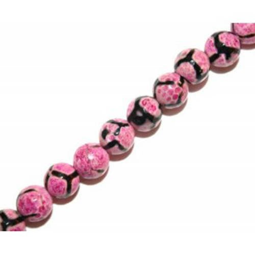 Perle agate biseauté rose ronde 8 mm x 2 