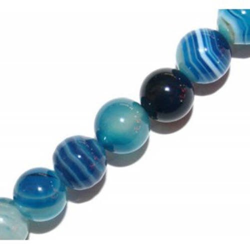 Perle agate bleue ronde 10 mm x 2 