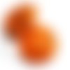  perle en verre bombée 16x10 mm orange x 1 