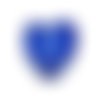  cœur feuille d'argent 20 mm capri blue x1 