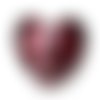 Perle cœur  feuille d'argent  15mm améthyste x 2 