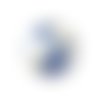  bombée feuille d'argent 18mm bleu x 2 