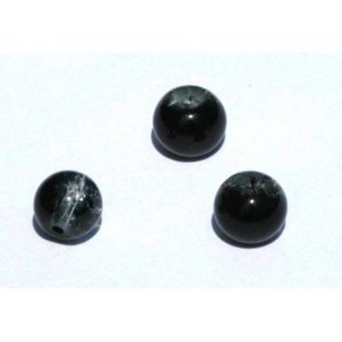 Perle en verre craquelé 12 mm x 1 noir 