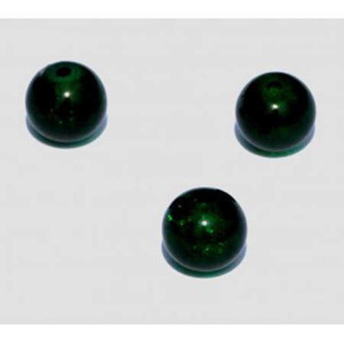 Perle en verre craquelé 8 mm x 5 vert bouteille 