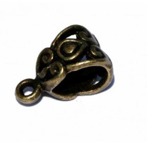 Perle décorée pour breloque 10x6 mm couleur bronze vieilli  x 2 