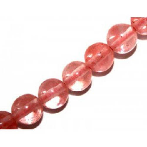  perle quartz strawberry ronde 4 mm x 20  