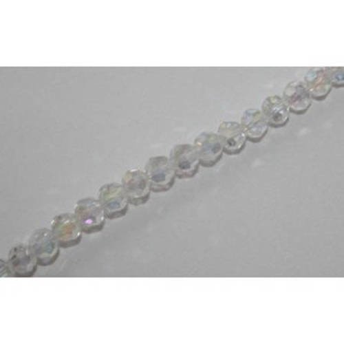 Perle ronde biseautée 4mm cristal  x 10