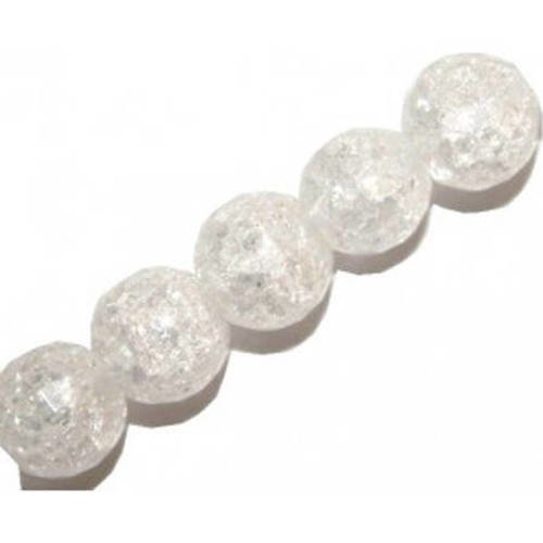  perle cristal craquelé rond biseauté 4 mm x 10