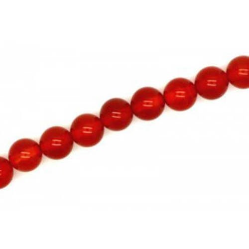 Perle cornaline rouge  ronde 12 mm x 2 