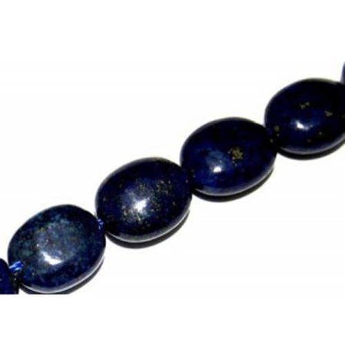  perle lapis lazuli olive plate 15x11 mm x 1  