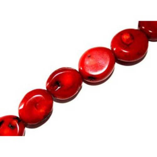  perle gorgone rouge olive plate 19x16,5x11 mm x 1 