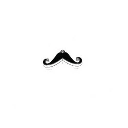 Perle metal moustache noire 23x10 mm 
