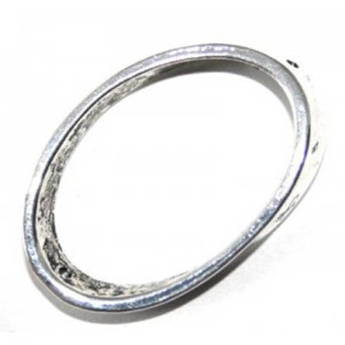  anneau ovale percé 36x23 mm argenté x 1