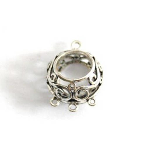  breloque cœur 19x14 mm argenté vieilli x 1