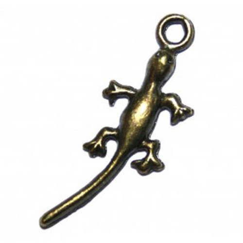 Breloque salamandre 24x9 mm couleur bronze x 10 