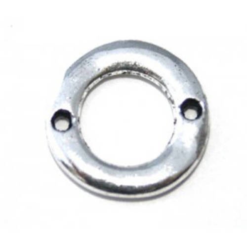  anneaux métal rond 14,5 mm argenté vieilli x 3