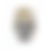 Perle tête de mort argenté vieilli 12x8 mm  x 4