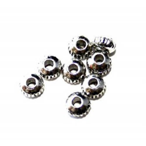 Perle métal intercalaire 3 mm argenté vieilli  x 50 