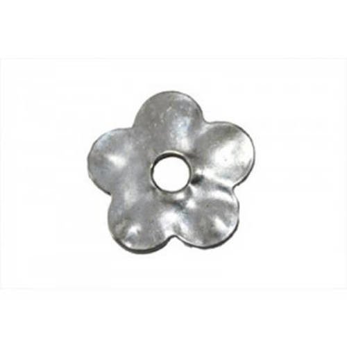  perle fleur métal 31mm argenté vieilli x 1 