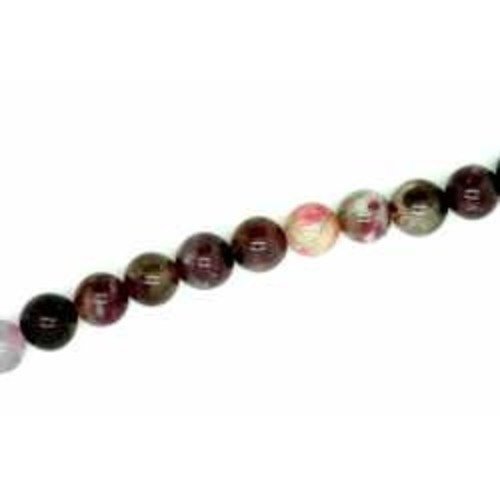 Perle tourmaline naturelle 4 mm multicolore x 10