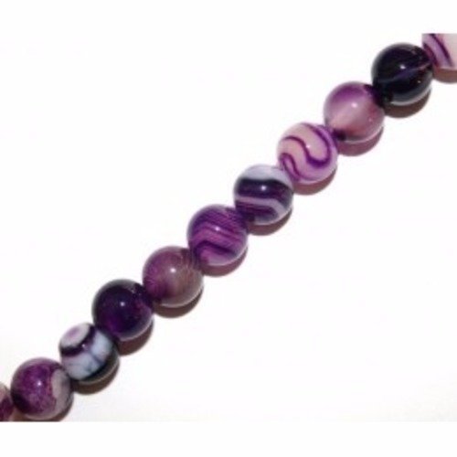 Perle agate violette ronde 4 mm x 100 