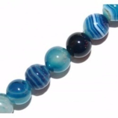 Perle agate bleue ronde 4 mm x 100 