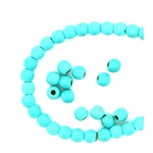  perle ronde howlite turquoise 4x3.7 mm x 100 