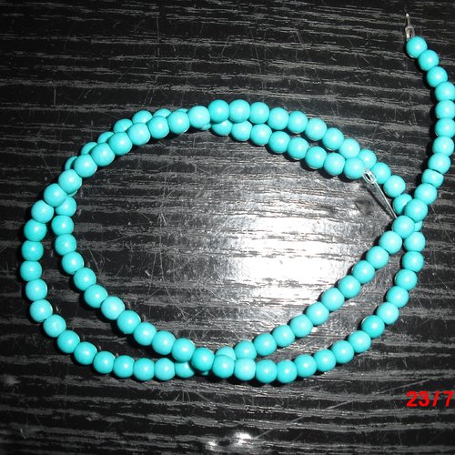 Perle ronde howlite turquoise 4 mm x 1 fil
