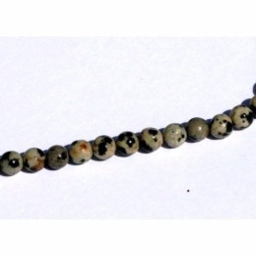  perle jaspe impérial noir et blanc 4 mm x 1 fil 