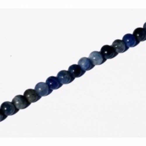 Perle sodalite ronde gris bleue 4mm x 10