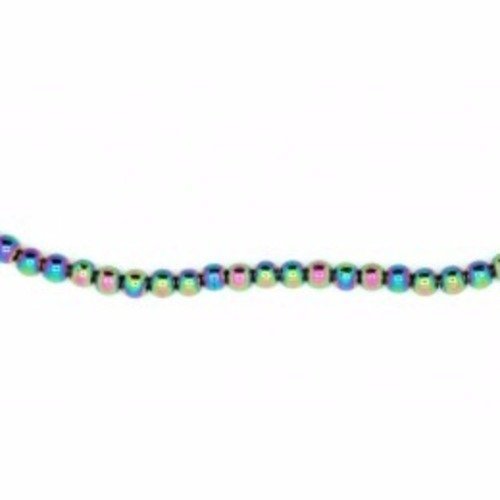 Perle hématite ronde multicolor 4 mm x 1 fil 