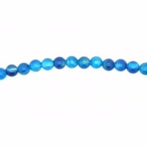 Perle agate bleu outre-mer ronde 6 mm x 1 fil