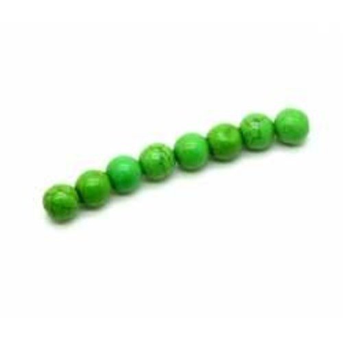 Perle ronde howlite vert  8 mm x 15 