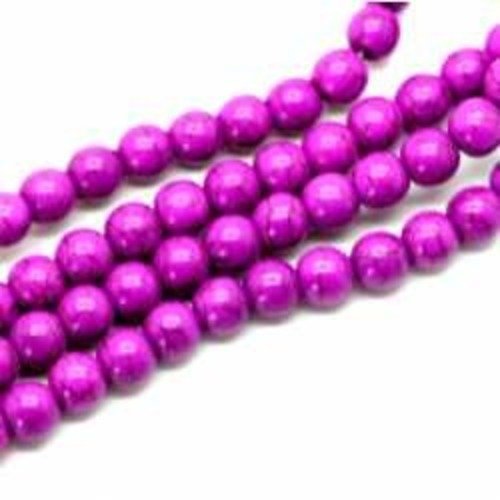 Perle ronde howlite violette  8 mm x 10