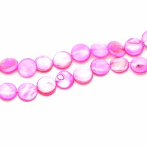 Perle palet de coquillage 10 mm rose x 10