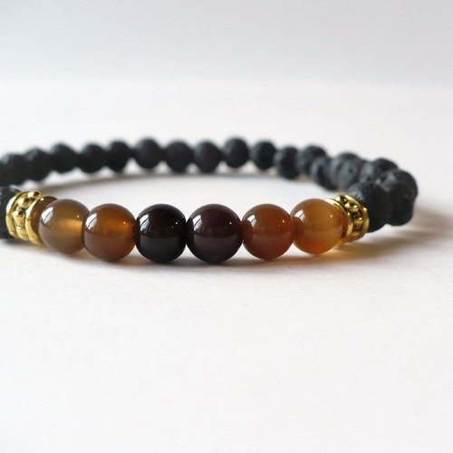 ZMMZYY Bracelet Pierre Pierre Naturelle,Double tête crâne Punk Beaded Beads Braclet de Lave pour Hommes Bijoux Bracelet Argent,Motard ZMMZYY Bracelet Pierre Pierre Naturelle,Double tête crâne Punk Beaded Beads Braclet de Lave pour Hommes Bijoux Bracelet Argent,Motard