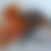 Collier sautoir pompon marocain orange perles noires et oranges