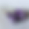 Boucles d'oreille perles rondes violettes et mauves, crochets en métal argenté, petites perles mauves et violettes
