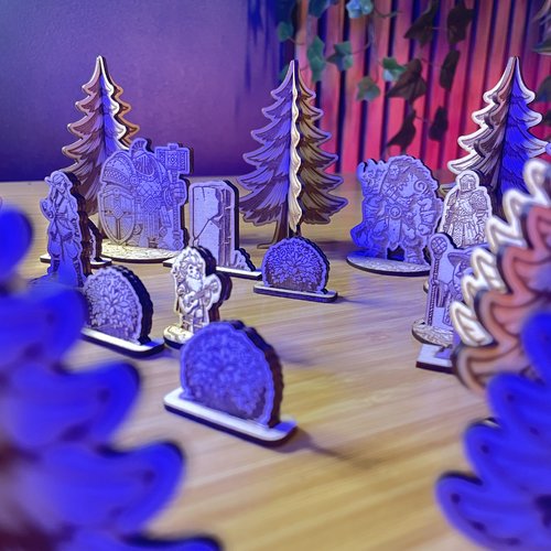 Décors foret lasercut dnd - décors d'ambiance forêt pour jeu de rôle dnd, pathfinder