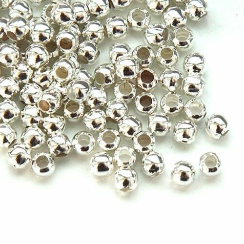 Perles intercallaires argentées, fournitures créatives,perles argent, création bijoux, métal argenté, création bijoux,5 grammes, 3mm- g1322