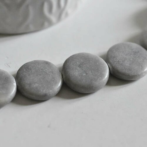 Perles rondes en jaspe gris,jaspe gris, perles pierres, perles jaspe, jaspe naturel, création bijoux,20mm, lot de 5- g1455