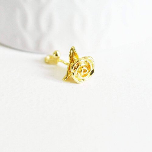 Pendentif fleur rose doré 18k, pendentif  bijou laiton,fleur laiton bijoux,l'unité,21mm g5307