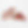 Connecteur ovale laiton brut émail rouge&lt;, fournitures créatives, laiton doré, pendentif ovale,création bijoux,10.5mm, lot de 10,g3353
