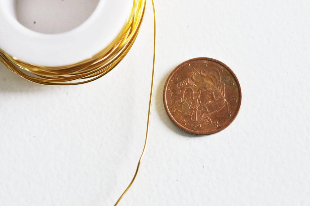 Fil d'acier doré inoxydable 0.4mm,fil fin métallique pour la création  bijoux sans nickel,le mètre,G7699