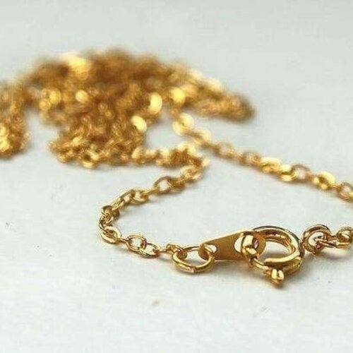 Chaine dorée forçat 14k,chaine collier,création bijoux, chaine complète,chaine dorée, fabrication collier,1.5 mm, 40cm-g656