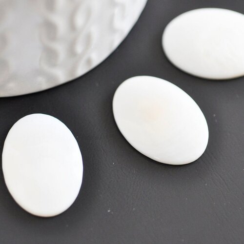 Cabochon ovale nacre blanche, fournitures créatives,chance, cabochon nacre, création bijoux, cabochon coquillage, nacre naturelle,16mm-g1964
