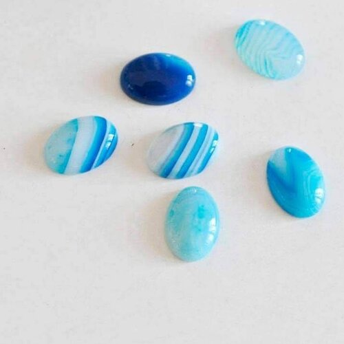 Cabochon agate bleue, cabochon ovale, cabochon agate,agate naturelle,pierre naturelle, création bijoux,18 x25mm, l'unité g5063