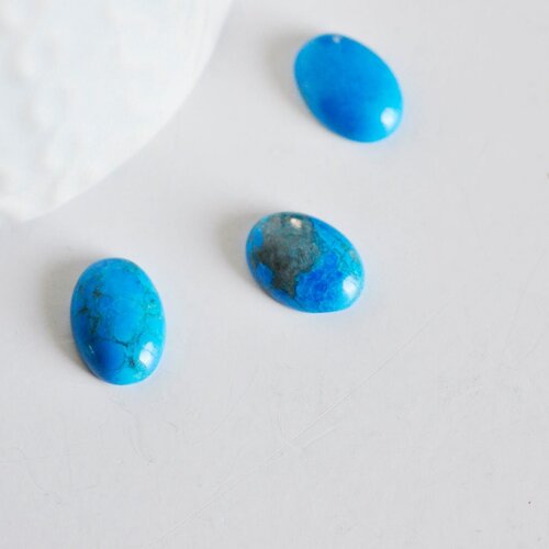 Cabochon turquoise bleue, cabochon ovale,turquoise naturelle, cabochon turquoise,pierre naturelle,pierre teintée,14mm g349