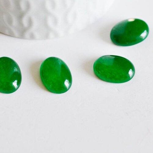Cabochon jade vert citron, cabochon ovale, pierre dôme, cabochon jade vert naturel,18 x13mm,pierre naturelle, l'unité,g92