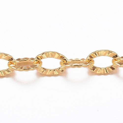 Chaine acier dorée 14 carats forçat, fournitures créatives,chaine acier, chaine dorée,chaine plaquée or,création bijoux, 1 metre,1.1mm-g6073